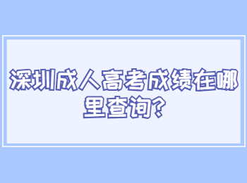 深圳成人高考成績在哪里查詢?